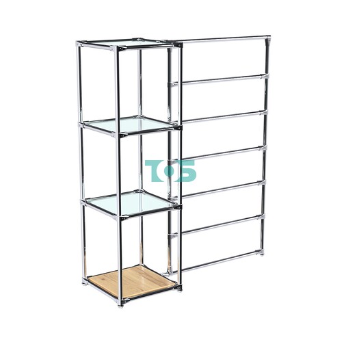 Хромированное вешало ГОРИЗОНТ №1-1 с полками стекло 6мм