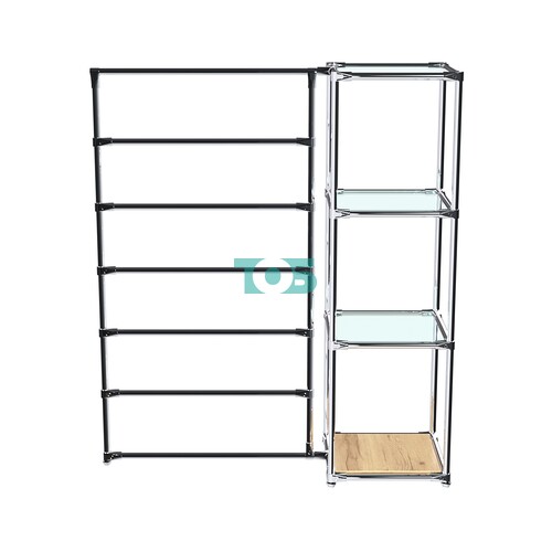 Хромированное вешало ГОРИЗОНТ №1-1 с полками стекло 6мм