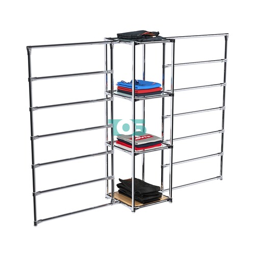 Хромированное вешало ГОРИЗОНТ №2-1 с полками стекло 6мм