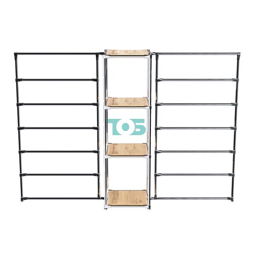 Хромированное вешало ГОРИЗОНТ №2-3 с полками ДСП 16мм