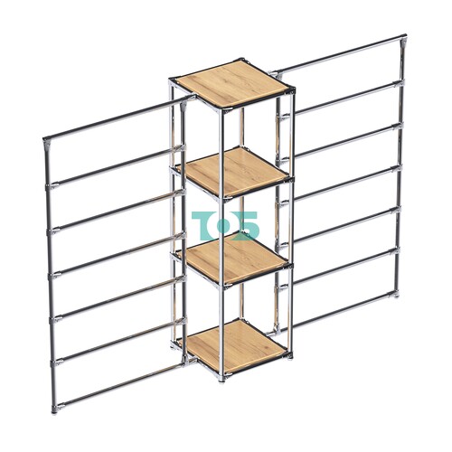 Хромированное вешало ГОРИЗОНТ №2-3 с полками ДСП 16мм