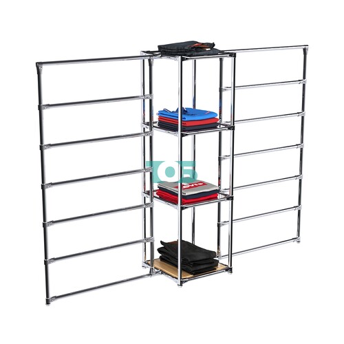 Хромированное вешало ГОРИЗОНТ №2-4 с зеркальными полками 4мм