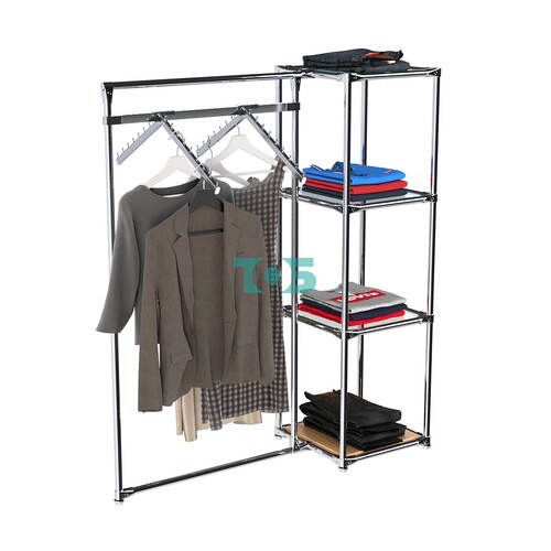 Хромированное вешало ГРАНЬ №1-1 с полками стекло 6мм