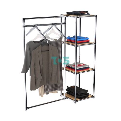 Хромированное вешало ГРАНЬ №1-3 с полками ДСП 16 мм