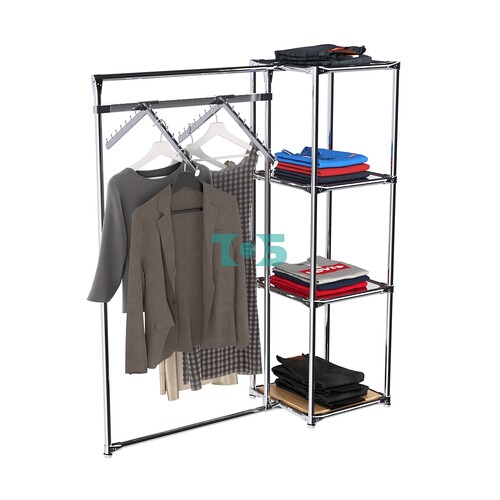 Хромированное вешало ГРАНЬ №1-4 с зеркальными полками 4 мм