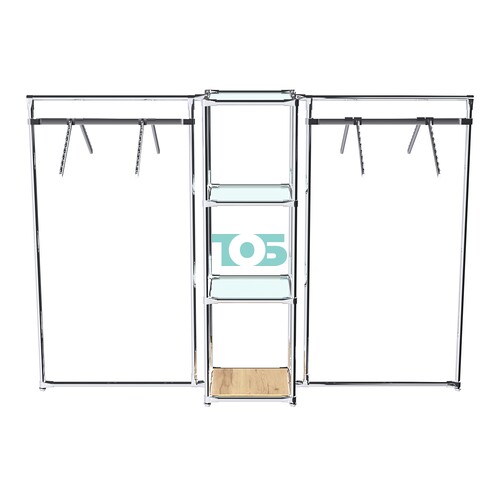 Хромированное вешало ГРАНЬ №2-1 с полками стекло 6 мм