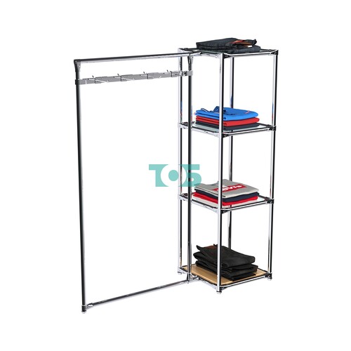 Хромированное вешало ЛУЧ №1-1 с полками стекло 6мм