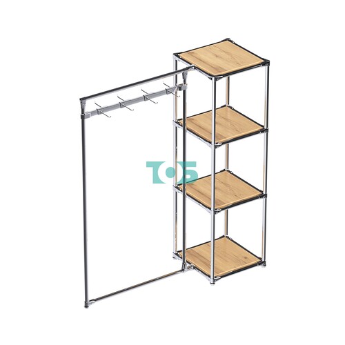 Хромированное вешало ЛУЧ №1-3 с полками ДСП 16мм