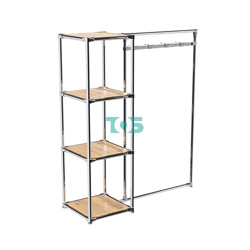 Хромированное вешало ЛУЧ №1-3 с полками ДСП 16мм