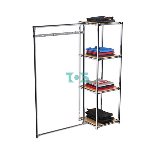 Хромированное вешало ЛУЧ №1-3 с полками ДСП 16мм