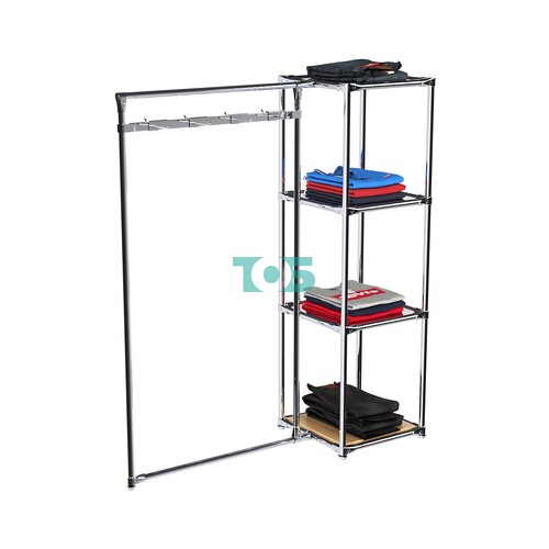 Хромированное вешало ЛУЧ №1-4 с зеркальными полками 4мм