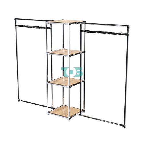 Хромированное вешало ЛУЧ №2-3 с полками ДСП 16 мм