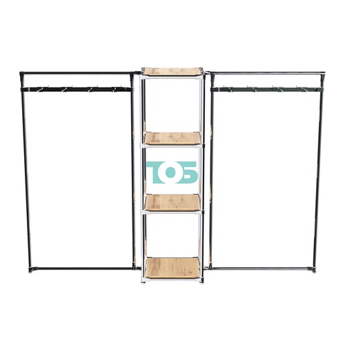 Хромированное вешало ЛУЧ №2-3 с полками ДСП 16 мм