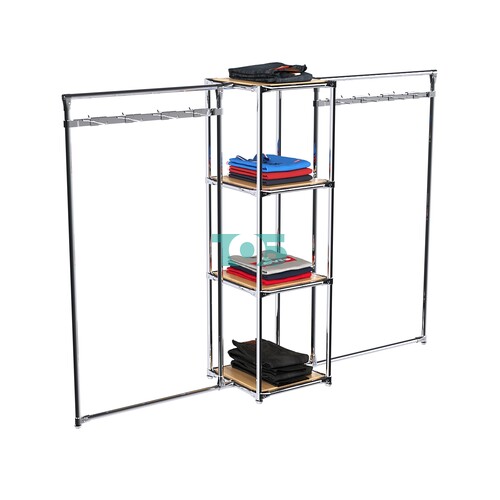 Хромированное вешало ЛУЧ №2-3 с полками ДСП 16 мм