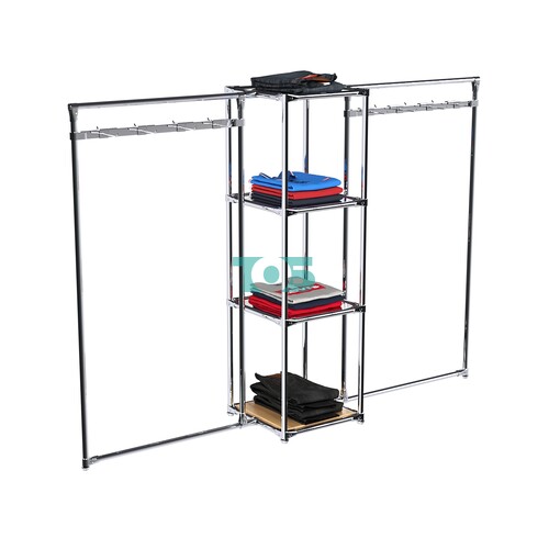 Хромированное вешало ЛУЧ №2-4 с зеркальными полками 4мм