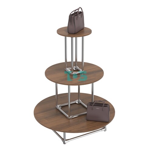 Торговый хромированный остров ПИРАМИДА №4 (полки ДСП 16мм)