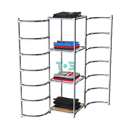 Хромированное вешало ДУГА №1-1 с полками стекло 6 мм