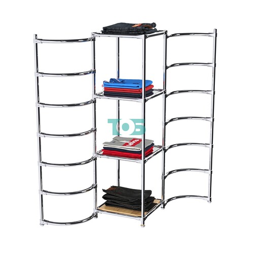 Хромированное вешало ДУГА №1-4 с зеркальными полками 4 мм