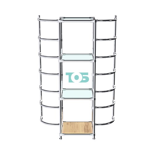 Хромированное вешало ДУГА №2-1 с полками стекло 6 мм