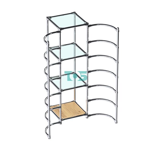 Хромированное вешало ДУГА №2-1 с полками стекло 6 мм