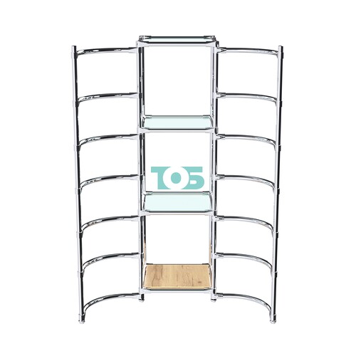 Хромированное вешало ДУГА №2-1 с полками стекло 6 мм