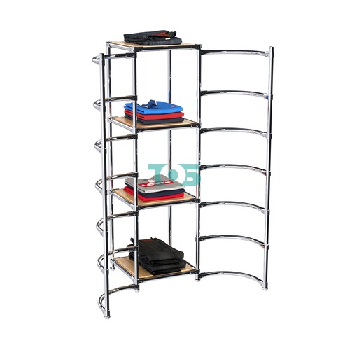 Хромированное вешало ДУГА №2-3 с полками ДСП 16 мм