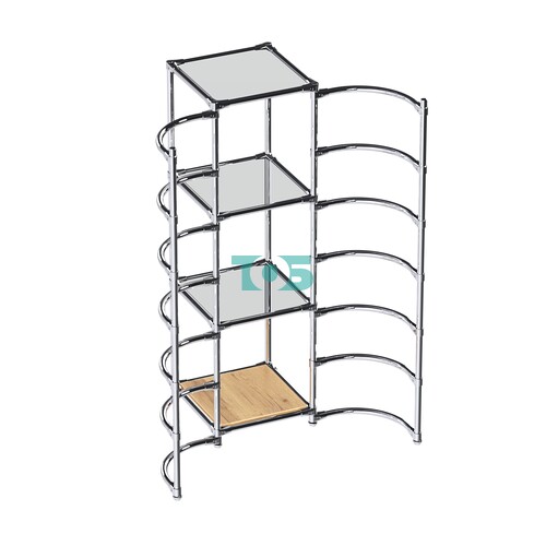 Хромированное вешало ДУГА №2-4 с зеркальными полками 4 мм