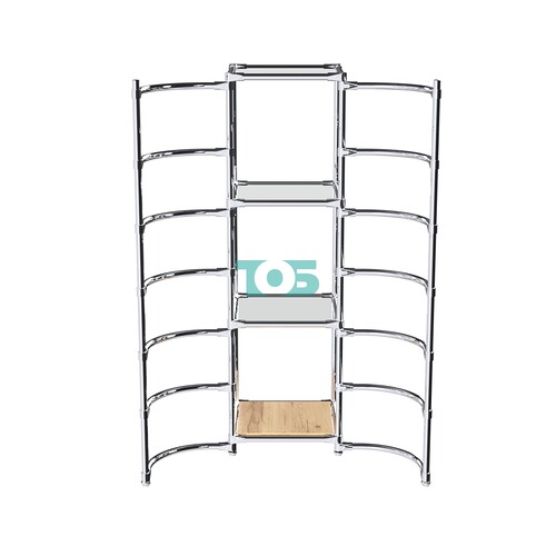 Хромированное вешало ДУГА №2-4 с зеркальными полками 4 мм