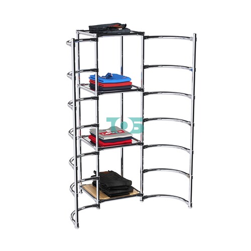 Хромированное вешало ДУГА №2-4 с зеркальными полками 4 мм