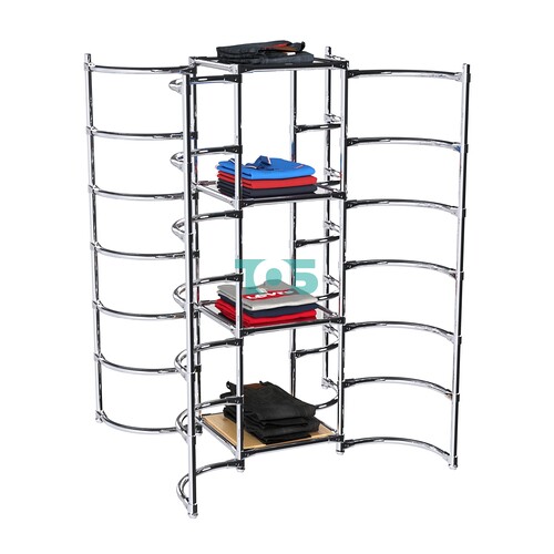 Хромированное вешало ДУГА №3-4 с зеркальными полками 4 мм