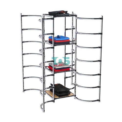 Хромированное вешало ДУГА №4-4 с зеркальными полками 4 мм