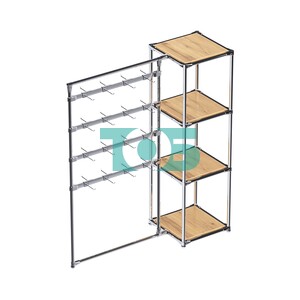Хромированное вешало ШТАНГА №1-3 с полками ДСП 16 мм