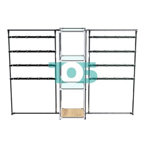 Хромированное вешало ШТАНГА №2-1 с полками стекло 6 мм