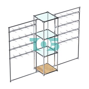 Хромированное вешало ШТАНГА №2-1 с полками стекло 6 мм