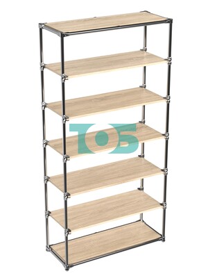 Пристенный торговый стеллаж ЛАЙТ с широкими полками ДСП №3