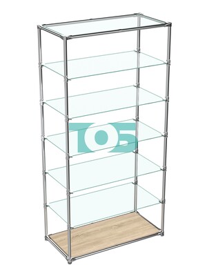 Пристенный торговый стеллаж ЛАЙТ с глубокими прозрачными полками №4