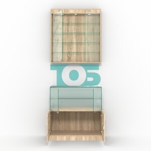 Комбинированный прилавок-витрина с распашными дверками КПВ-01-03