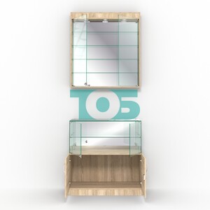 Комбинированный прилавок-витрина с зеркалами КПВ-01-04