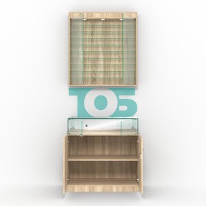 Комбинированный прилавок-витрина с дверками из прозрачного стекла КПВ-14-07