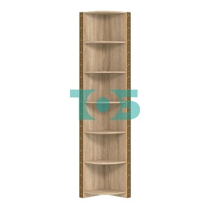 Торговый угловой стеллаж с декором и закруглёнными полками СБА-6В-400