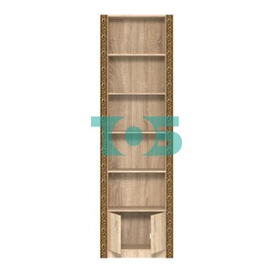 Торговый пристенный стеллаж с накопителем и декором №СБА-2ВД-300