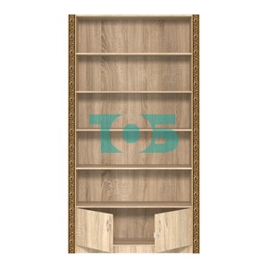 Торговый большой стеллаж с накопителем и декором №СБА-1-1ВД-400