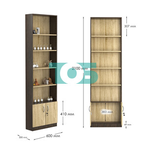 Стеллаж из ДСП с 4-мя полками 200x600 мм серии LEVEL-4 №3 (З/C - ДВП)
