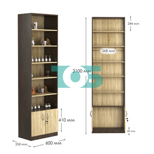 Стеллаж из ДСП с 5-ю полками 350x600 мм серии LEVEL-5 №6 (З/C - ДВП)