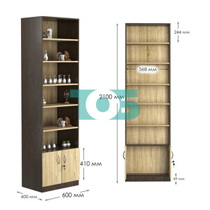 Стеллаж из ДСП с 5-ю полками 400x600 мм серии LEVEL-5 №7 (З/C - ДВП)
