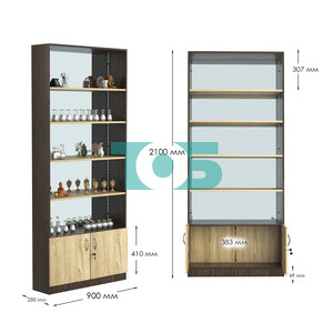 Стеллаж из ДСП с 4-мя полками 250x900 мм серии LEVEL-4 №11-2 (З/C - ЗЕРКАЛО)