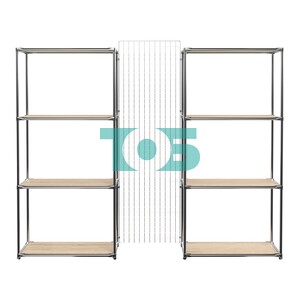 Сетчатый стеллаж СТИЛЬ с полками ДСП и решеткой №31-3