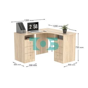 Стол угловой с ящиками СУ-02-Д