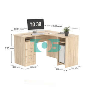 Стол угловой с ящиками СУ-03-Л (левосторонний)