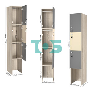 Шкаф для раздевалок СТАНДАРТ-ТРИО №3-1